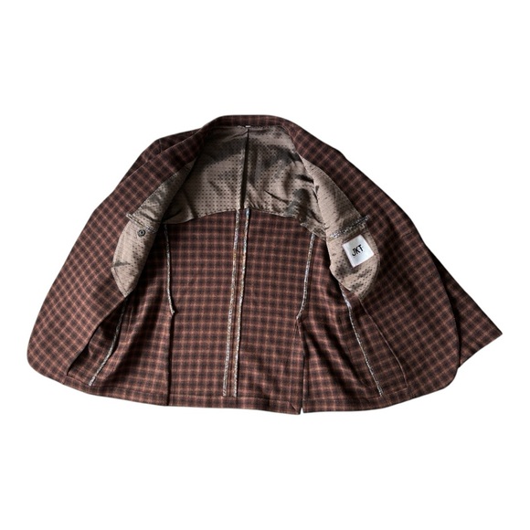 JKT  New York 100% wool men’s 2 button closure plaid blazer coat rn#98302 | 40R - Picture 7 of 16